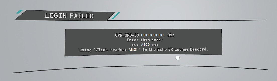 An example showing the error message that will be displayed when your discord account is not linked to your Echo VR account.